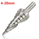 4-12/20/32mm HSS Hex Shank Spiral Groove Step Cone Drill Bit Hole Cutter