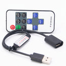 DC5-24V 11 Keys Mini USB RF Wireless Dimmer Remote Control LED Controller for Single Color Strip