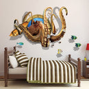 Miico Creative 3D Sea Animals Octopus Frame PVC Removable Home Room Decorative Decor Sticker