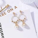 Retro Flower Pearl Ear Drop Long Style Water Drop Earrings Women Rhinestone Earring