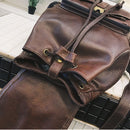 PU Leather Backpack Travel Camping Drawstring Bag School Bag Shoulder Pack Handbag