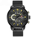 NAVIFORCE 9068 Stainless Steel Strap Quartz Watches Waterproof Week Display Men Watch
