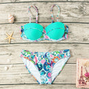 Original Sexy Abstract Figure Print Dome Nylon Swimsuit Swimwear Bikini Sets