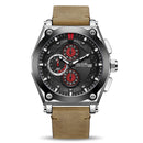MEGIR 2098 Sports Chronograph Date Waterproof Quartz Watch Leather Strap Men Wrist Watch