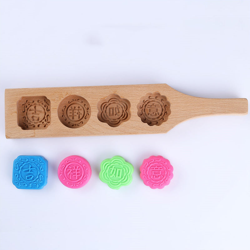 Wood Mooncake Baking Mould Cookies Mold 3D Flower Fondant Mooncake Mid-autumn Festival Baking Accessories