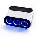 Universal Twin 2 Port USB 12V 24V 3 Way Car Charger Cigarette Socket Lighter LED