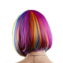 Anime Rainbow Wigs Colorful BOB Head Short Hair Wig Full Bangs High Temperature Wire Headcover Cosplay Hair Wigs