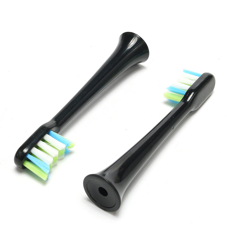 2Pcs ToothBrush Head White & Black for Loskii PA-213 Ultrasonic Vibration Electric Toothbrush