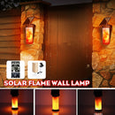 Solar Flame Wall Light Outdoor Courtyard Garden Landscape Lamp 3 Lighting Modes