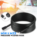 30ft 10M 5800PSI High Power Pressure Washer Extension Jet Hose Water Pipe M22 X M14 Thread