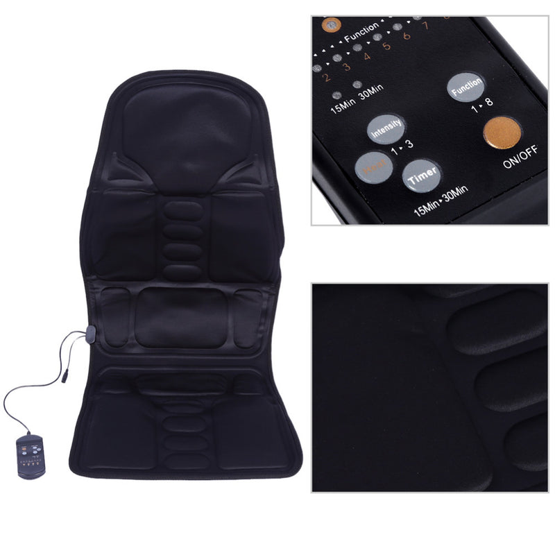 Electric Back Neck Massage Chair Seat Auto Car Home Office Full-Body Lumbar Chair Massage