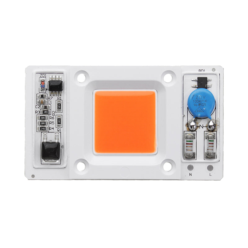 LUSTREON 50W Non-drive Thunder Protection COB LED Chip for DIY Grow Light Plant Lamp AC180-300V