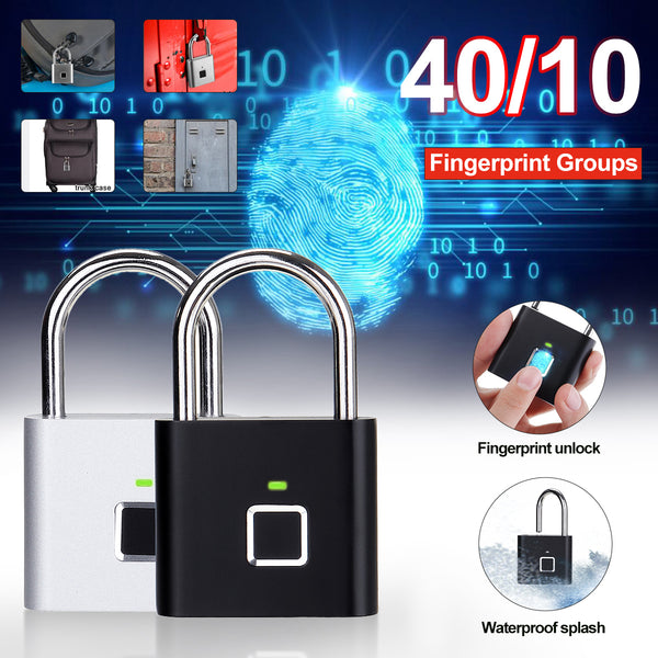 Stainless Steel Smart Fingerprint Lock Electronic Security Drawer Lock Locker w/ 10/40 Fingerprint Groups
