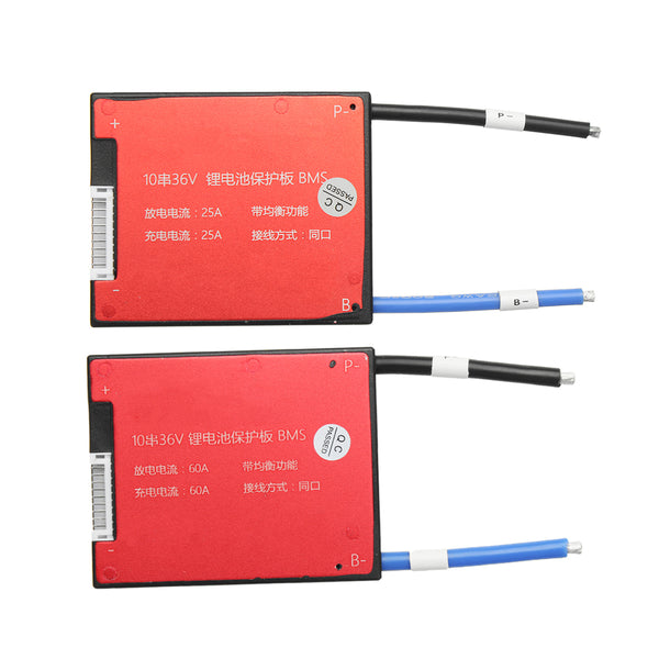 36V 10S Li-ion Lipolymer Battery 25A 60A BMS Battery Protection Board for Ebike Ebicycle
