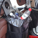 Hanging Car Trash Bag Can Bin Waterproof Folding Litter Garbage Cans Bag Black