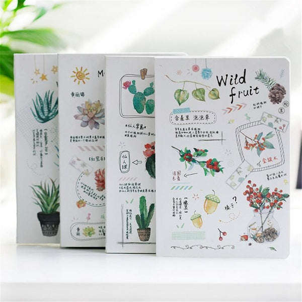 Coloffice 1PC Green Plant Cute Notebook Diary Weekly Hardcover or Student Stationery Notepad Hard Copy Book Gift Office School