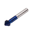 Drillpro 6Pcs 3 Flutes HSS Blue Nano Chamfering End Mill 90 Degree Chamfer Cutter Countersink Drill Bit
