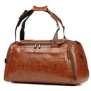 Unisex Leather Shoulder Bag Men Travel Business Bag Laptop Backpack Casual Handbag