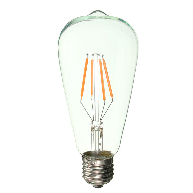 E27 ST64 Retro Edison LED 4W COB Squirrel Cage Colorful Filament Glass Light Lamp Bulb AC 220V