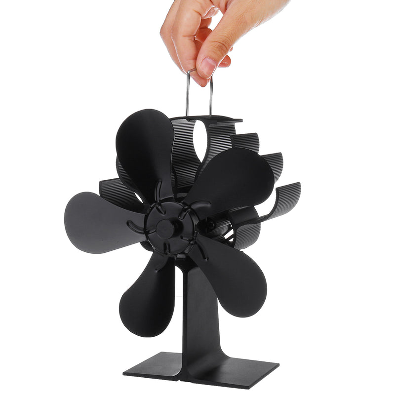 5 Blade Fireplace Heat Powered Stove Fan Quiet Wood Burner Eco Fan Efficient Heat Distribution
