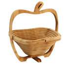Collapsible Apple Shaped Bamboo Basket Kitchen Fruit Storage Centerpiece Decorations