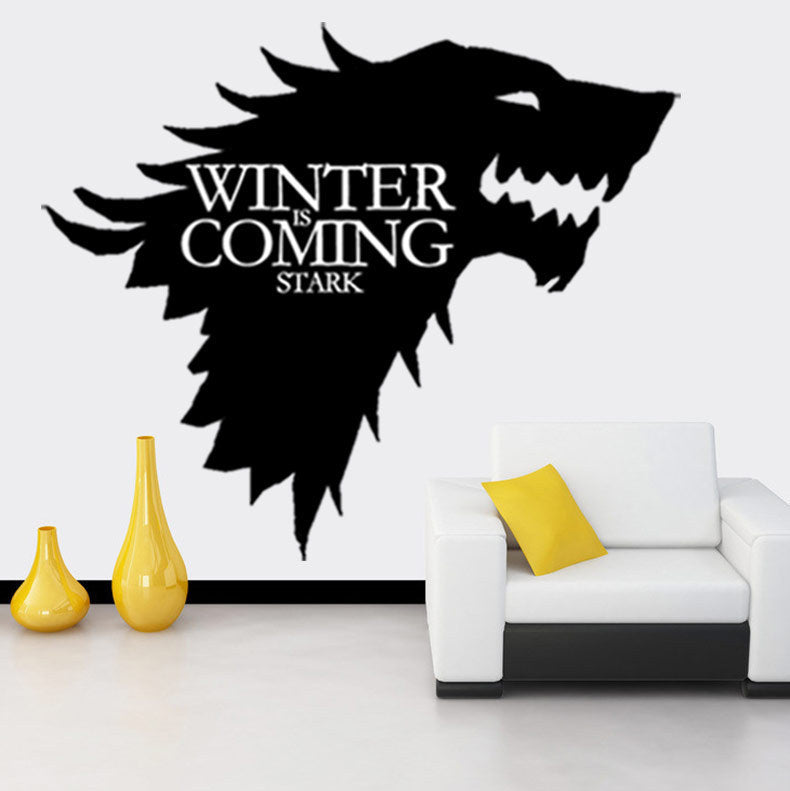 T-5 Game Of Thrones  Stark Family  Emblem Ice Wolf Wall Stickers Engraved Wall Stickers