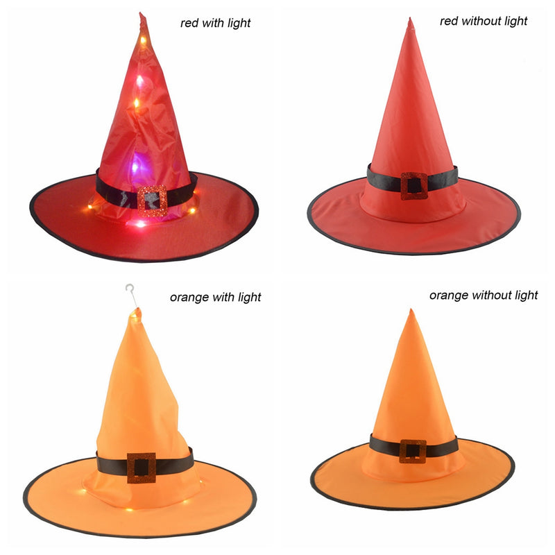 Halloween LED Witch Hat Party Prop Decor Costume Cosplay Accessory Supply