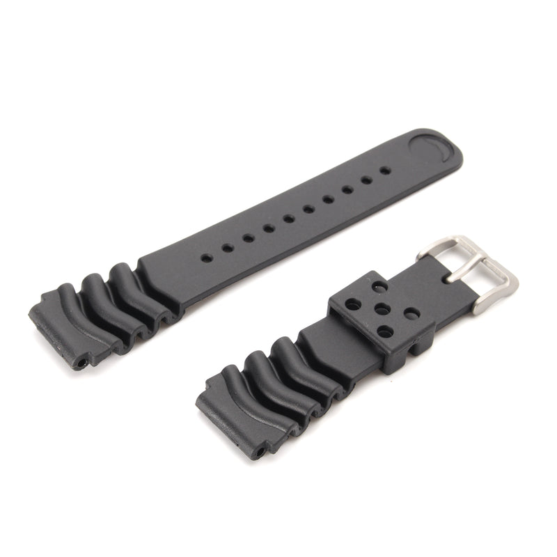 22mm Replacement Black Buckle Wrist Band Strap for SEIKO DIVER'S Watch