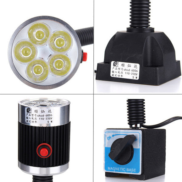 5W 110-220V 500mm LED Lamp Magnetic Fixed Base Aluminum Alloy Working Tool for CNC Machine