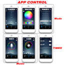 90x120cm 15W APP bluetooth 126LED RGB Under Car Tube Underglow body Strip Light Kit Wireless Control DC12V