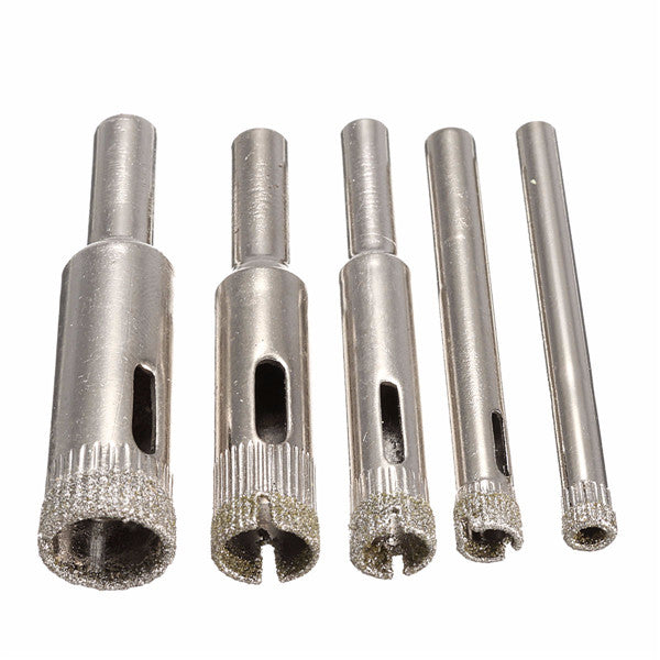5pcs Diamond Hole Saw Drill Bit Set 5/6/8/10/12mm Tile Ceramic Glass Porcelain Marble Hole Saw