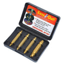 Drillpro 4Pcs Double Side Damaged Screw Bolt Extractor Drill Bits Gold Oxide Edition Stripped Screw Removers