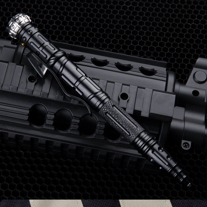 FREE SOLDIER AI0146 Mini Pen Shape Tactical Flashlight EDC Glass Breaker Flashlight Screwdriver Whistle Lighter For Outdoor Camping Hunting