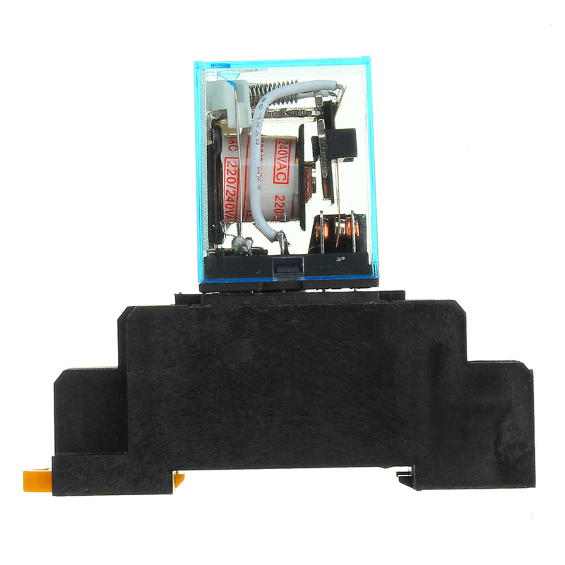 5Pcs AC220V Coil Power Relay LY2NJ JQX-13F DPDT 8 Pin PTF08A With Socket Base