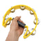 Musical Tambourine Hand Held with Double Row Metal Jingle Handle Percussion Instruments Orff Musical Instruments for Children