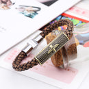 Retro Zinc Alloy Eagle Wax Rope Weaving Wristband Bracelet for Men