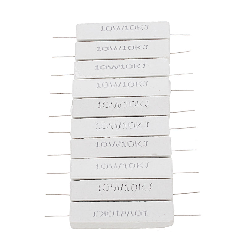 10pcs 10W 10K ohm 10KR Ceramic Cement Resistor