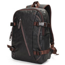 Men Vintage PU Leather Zipper Laptop Travel School Outdoor Backpack Bag Rucksack