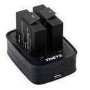 Thieye Dual Battery Charger  With 1100mAh Two Li-on Batteries Quick Charging When Shooting