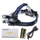 BIKIGHT TD118 2500LM 5LED Rechargeable White Red Blue Light LED Headlamp Headlight Head Torch Flashlight Work Light With 18650 Battery Kit
