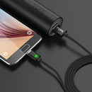 TOPK F-Line 2.4A Micro USB LED Magnetic Braided Fast Charging Data Cable 1M For Smart Phone Tablet