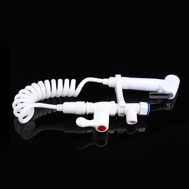 ABS Portable Bidet Sprayer Set Handheld Toilet Bidet Retractable w/ 1.5m Spring 1/2" Hose Adapter Free Mounting Bracket Switch Toilet Cleaning Tool