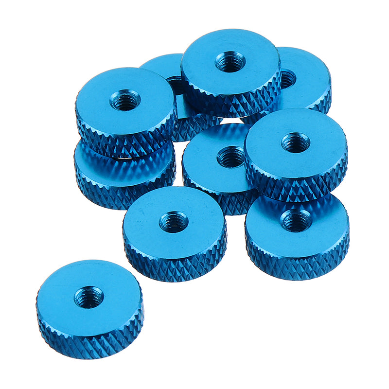 10Pcs M3 Hand Knurled Thumb Aluminum Alloy Screw Nut Spacer Flat Washer