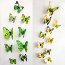 12Pcs 3D Stereoscopic Butterfly Wall Sticker Living Room Home Decoration Decal DIY Mural Wall Art