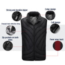 Red/Black 5V USB Heated Vest Men Winter Electrical Heated Sleeveless Jacket Outdoor Hiking