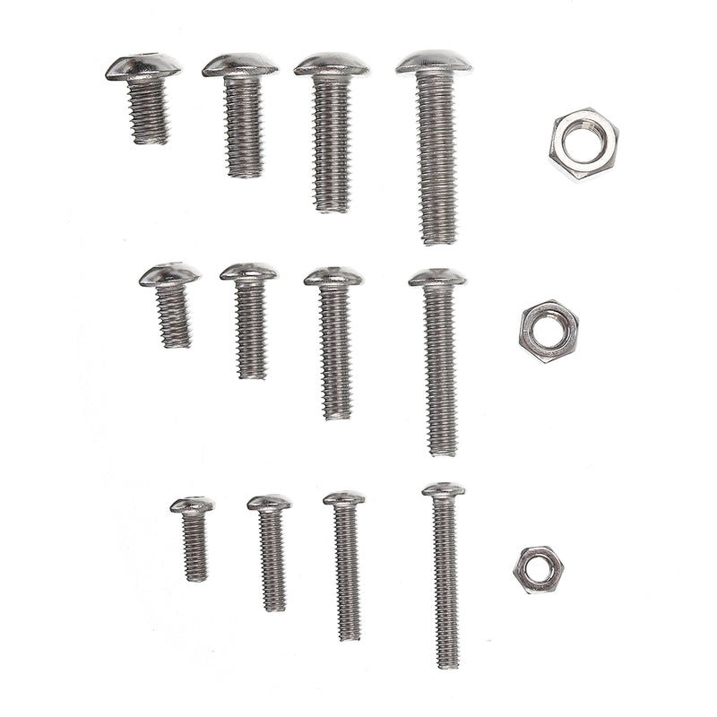Suleve MXSS6 440Pcs A2 Stainless Steel Round Head Hexagon Screw Nut Kit Set M3 M4 M5