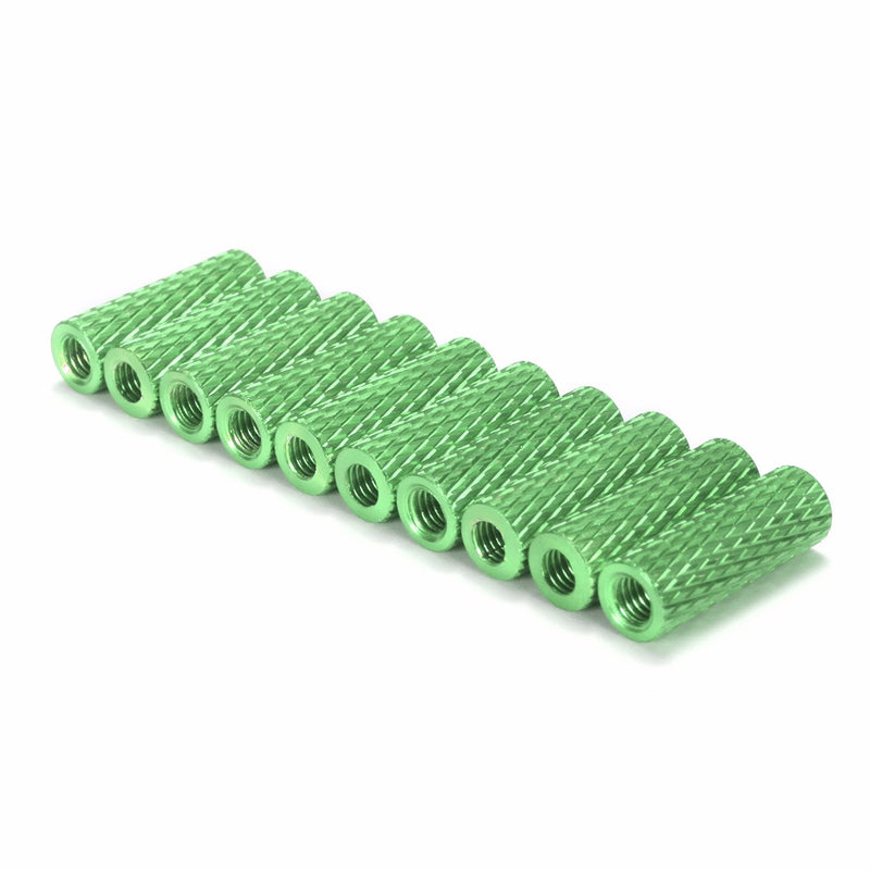 Suleve M3AS2 10Pcs M3 10mm Knurled Standoff Aluminum Alloy Anodized Spacer