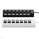 7 Port USB 2.0 HUB Splitter Switch Battery Box For LEGO LED Light Installing