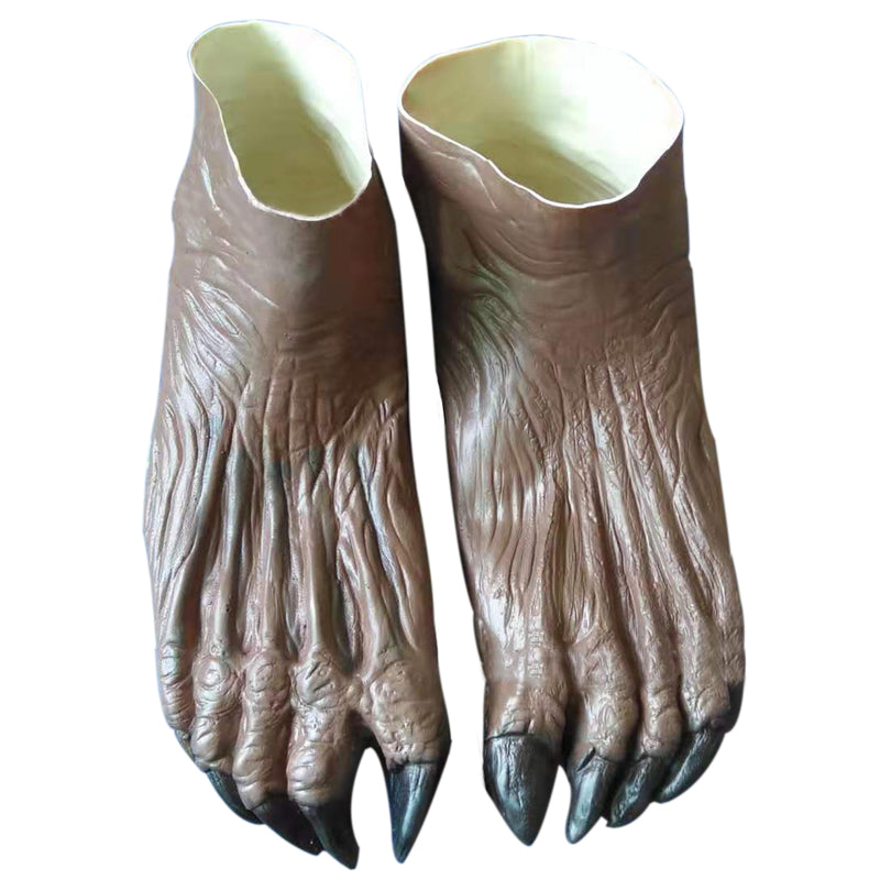 Adult Halloween Werewolf Monster Hands Glove+Feet Shoes Cover Costume Accessory