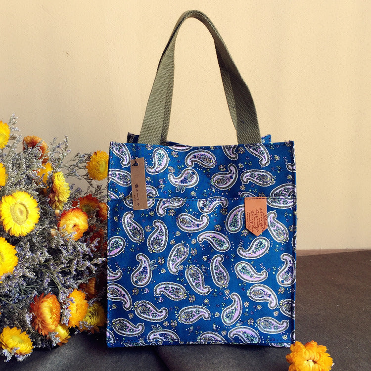 KCASA KC-LG09 Large Capacity Cotton Lunch Tote Bag Travel Picnic Lady Handbag Food Storage Organizer